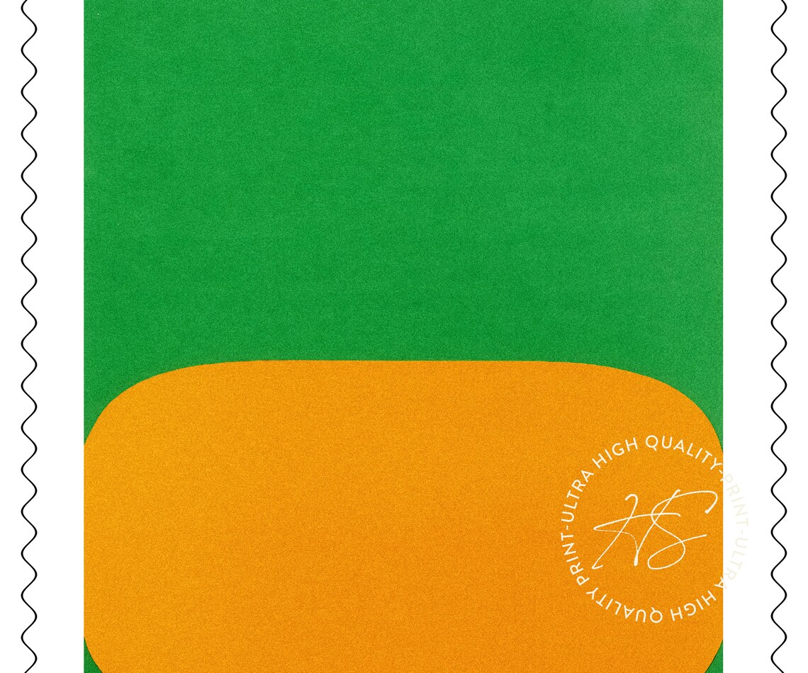 Ellsworth Kelly Orange Green 1964 Bold Color Block Stamp Art Poster - Image 5