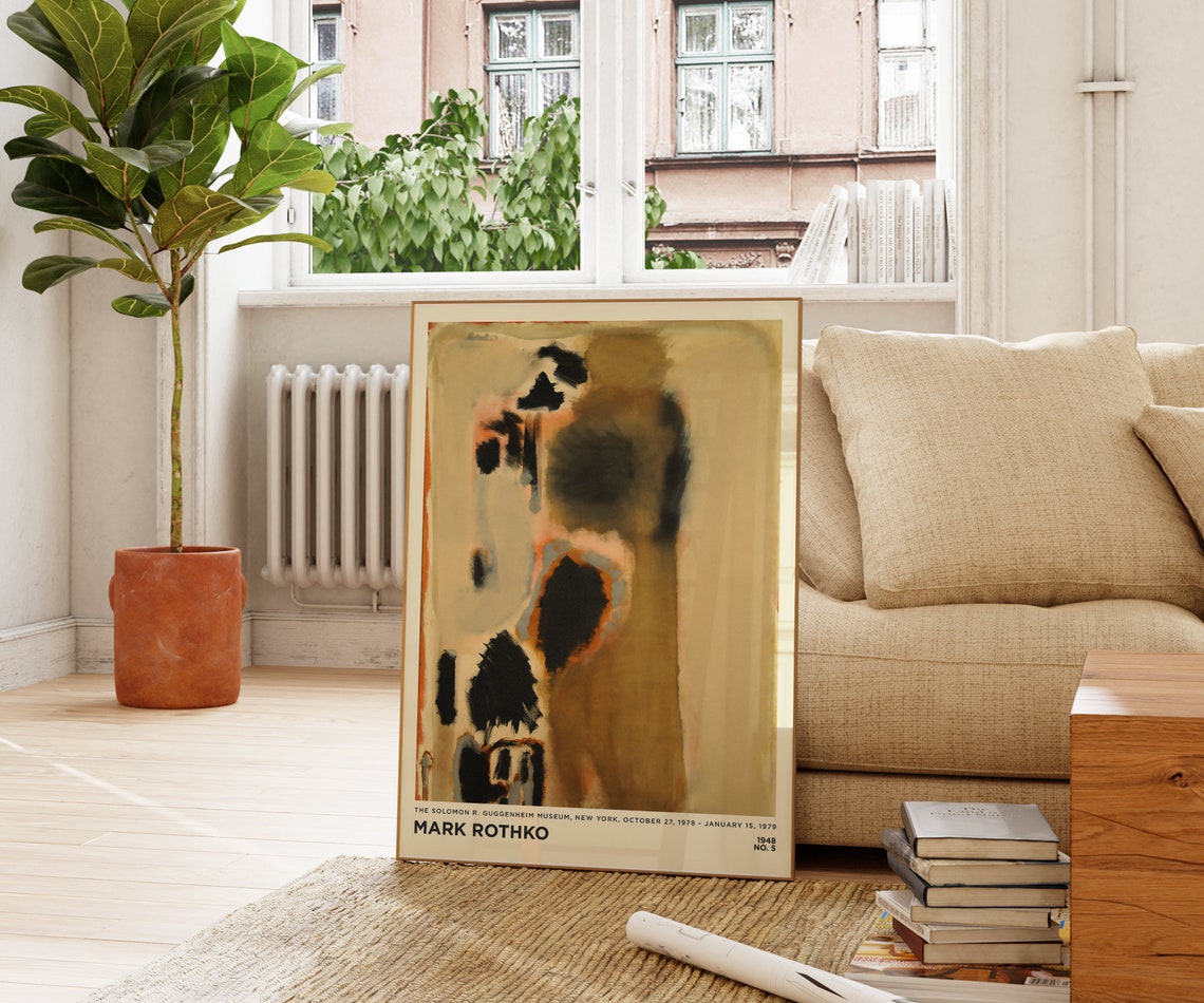 Mark Rothko No 5 1948 Brown Black Earthy Abstract Exhibition Art Print - Image 3