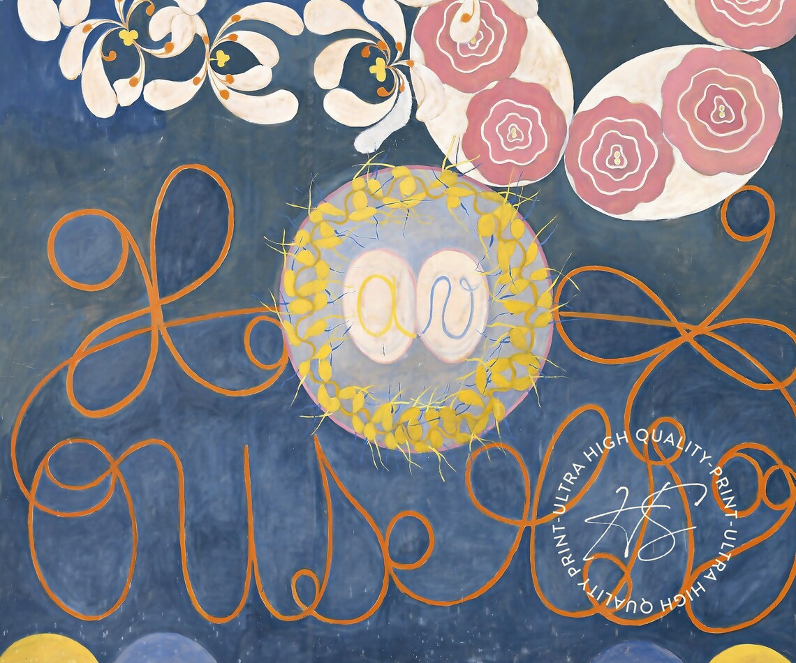 Hilma af Klint Childhood Group IV 1907 Abstract Floral Blue Art Print - Image 5