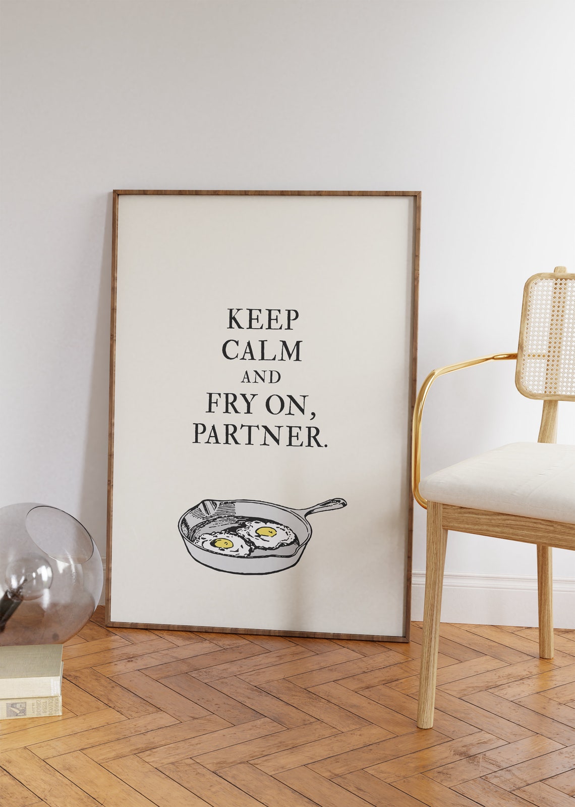 Keep Calm And Fry On Partner Cowboy Kitchen Wall Art Funny Kitchen Print Sunny Side Up Eggs Wall Art Home Decor Gift - Image 3
