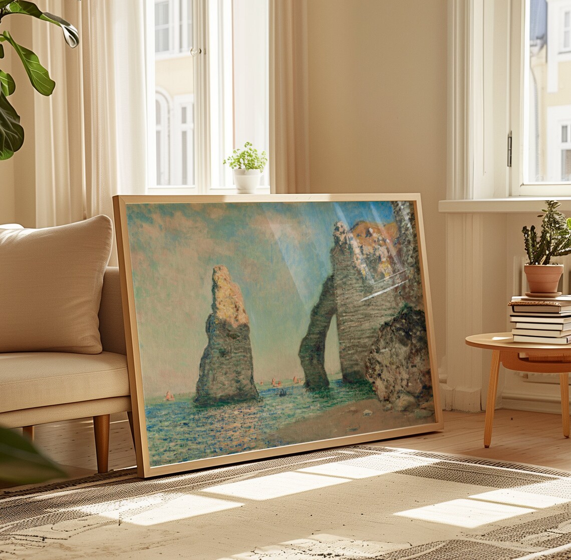 Claude Monet Etretat Cliffs Normandy Coast Impressionist Seascape Wall Art Poster - Image 4