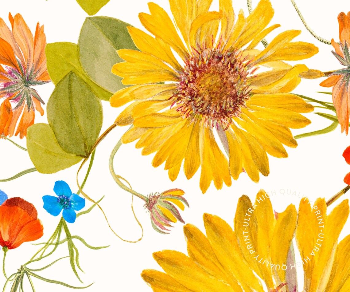 The Flower Market Posters Yellow Flower Wall Art For Living Room Vintage Flower Market Print Botanical Prints Office Wall Art - Image 5