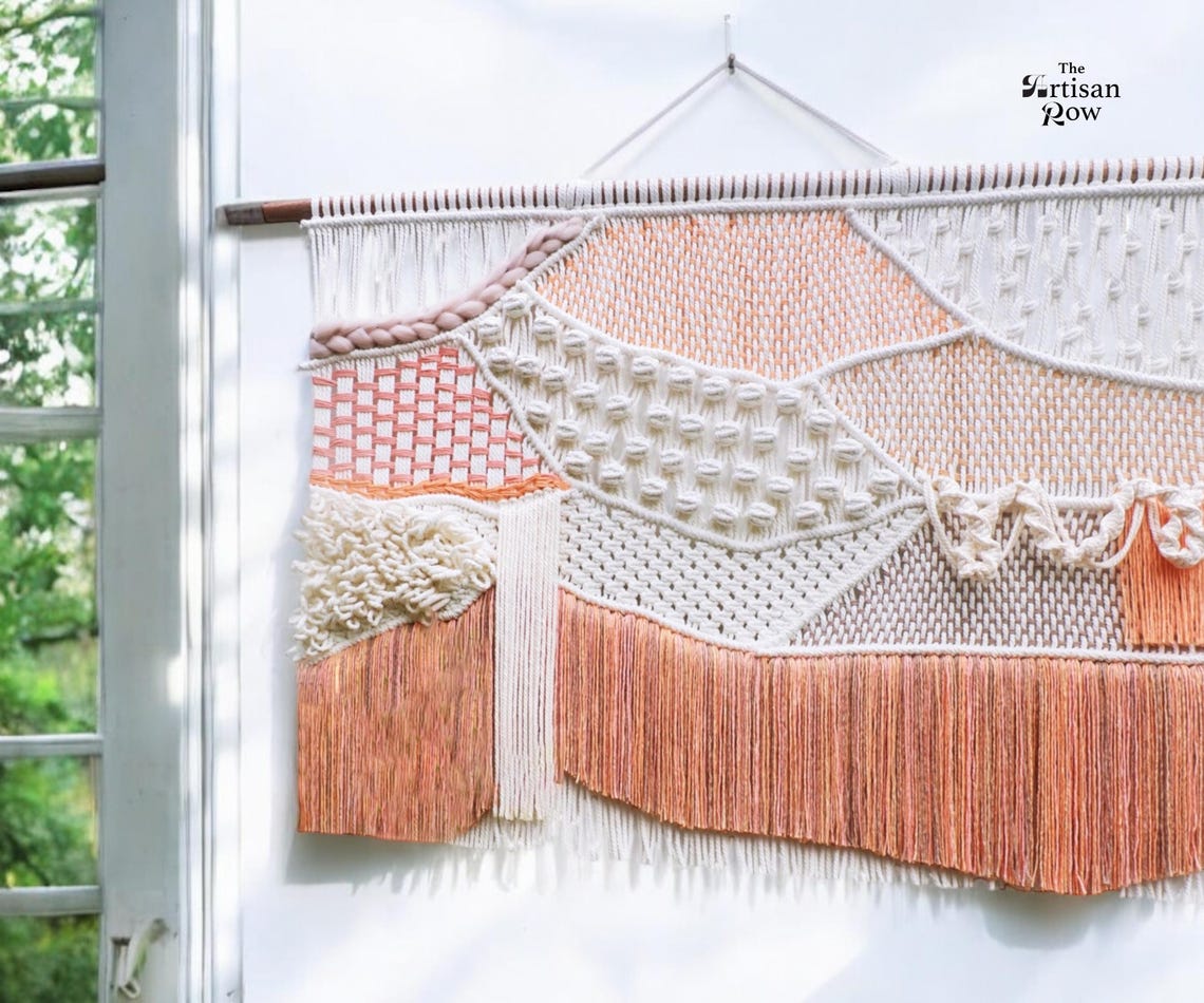 Macrame Wall Hanging Macraweaves Bohemian Decoration Woven Wall Hanging Macrame Mural Housewarming Gift Headboard Decor Handmade Gift - Image 2
