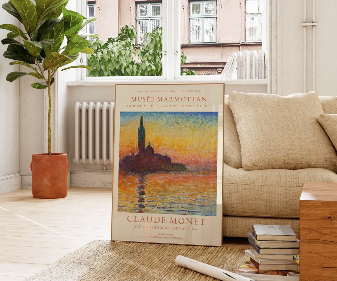 Claude Monet San Giorgio Maggiore Venice Sunset Exhibition Wall Art Poster - Image 2