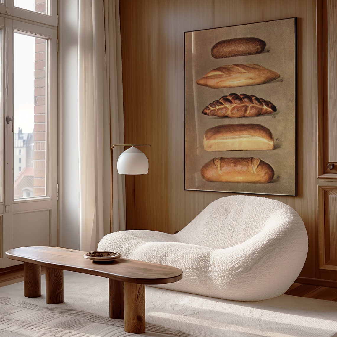 Vintage Bread Loaves Chart Rustic Bakery Kitchen Wall Art Poster - Image 3