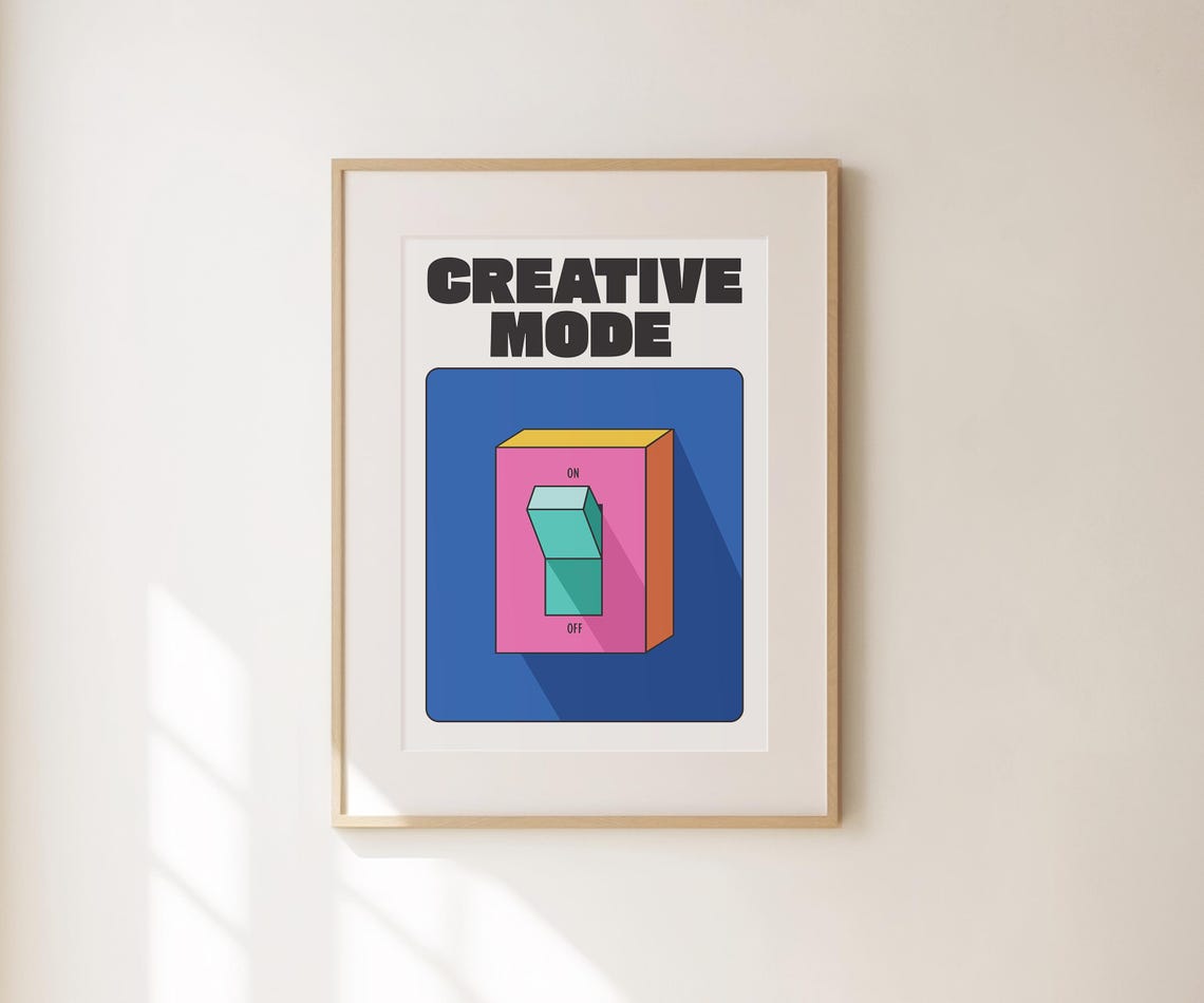 Creative Mode Blue Retro Light Switch Pop Art Motivational Poster - Image 2