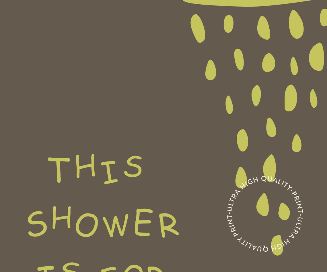 This Shower Is For Singing Print Aesthetic Bathroom Decor Shower Singing Poster Retro Preppy Bathroom Art Trendy Dorm Cute Wall Art - Image 5
