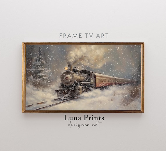 Train Winter Screensaver Christmas Travel Poster