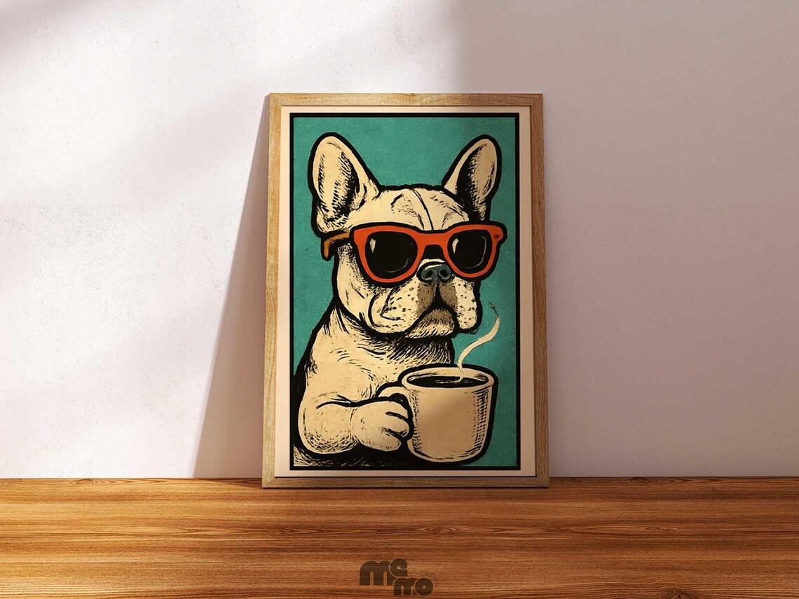 French Bulldog Funny Vintage Coffee Lover Gift - Image 3