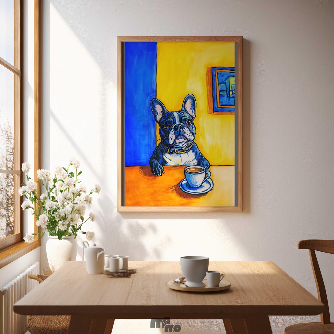 French Bulldog Coffee Scene, Playful Pet Decor - Image 4