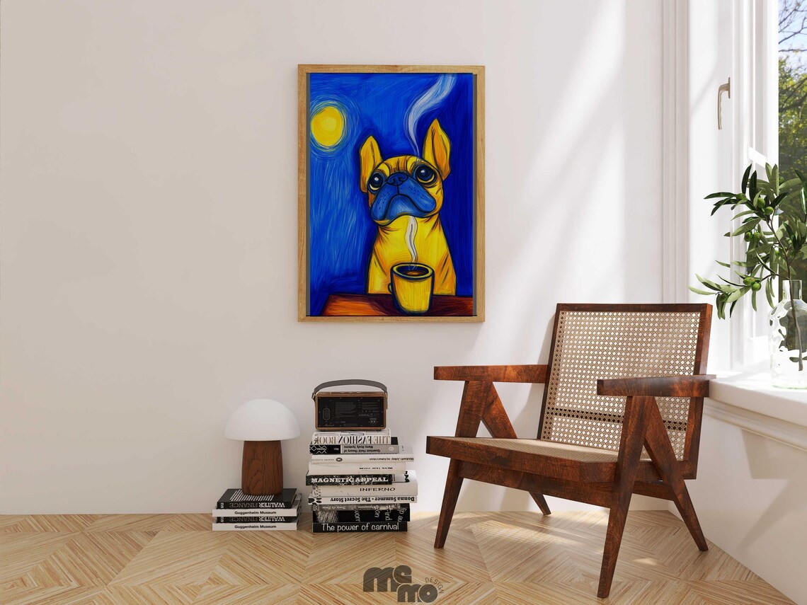 Bulldog Art Print, Whimsical Dog Illustration - Image 3