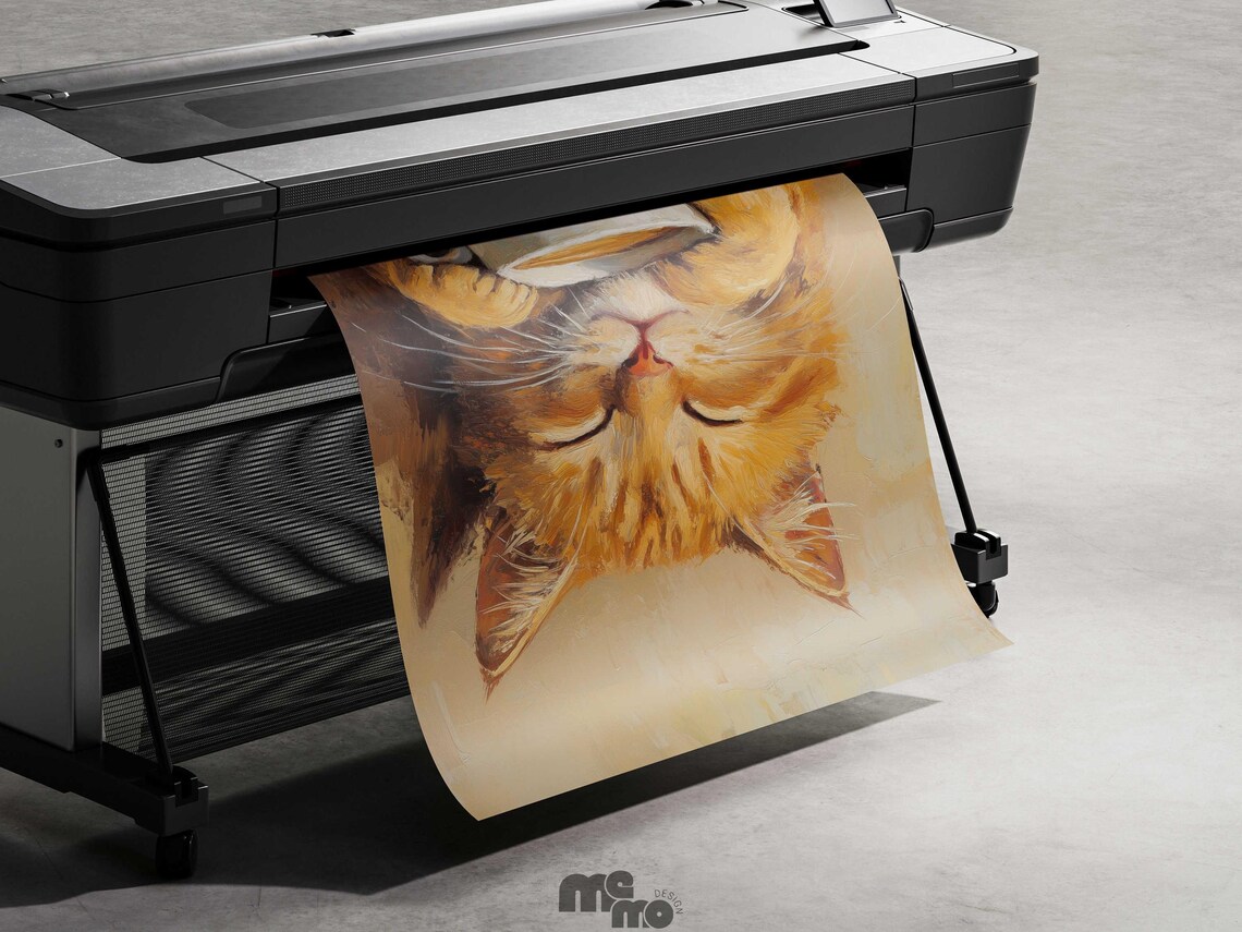 Orange Tabby Cat Coffee Art Print, Cozy Kitchen Decor - Image 4