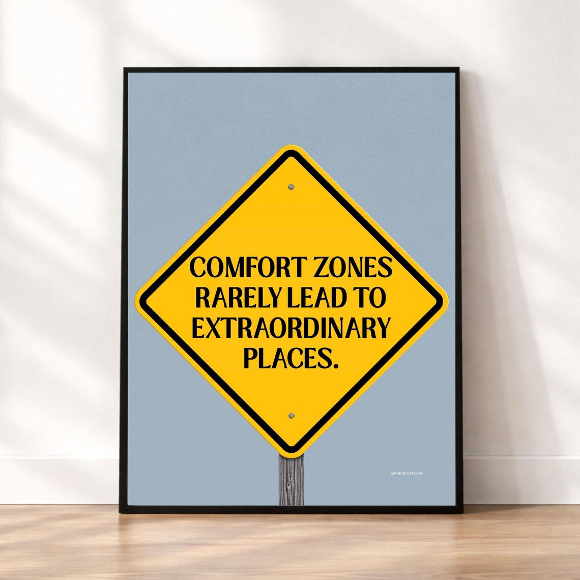 Motivational Road Sign Print Growth Mindset Typography