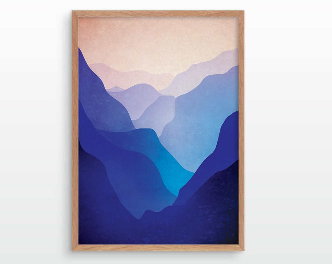 Mountain Landscape Art Print, Home Office Decor