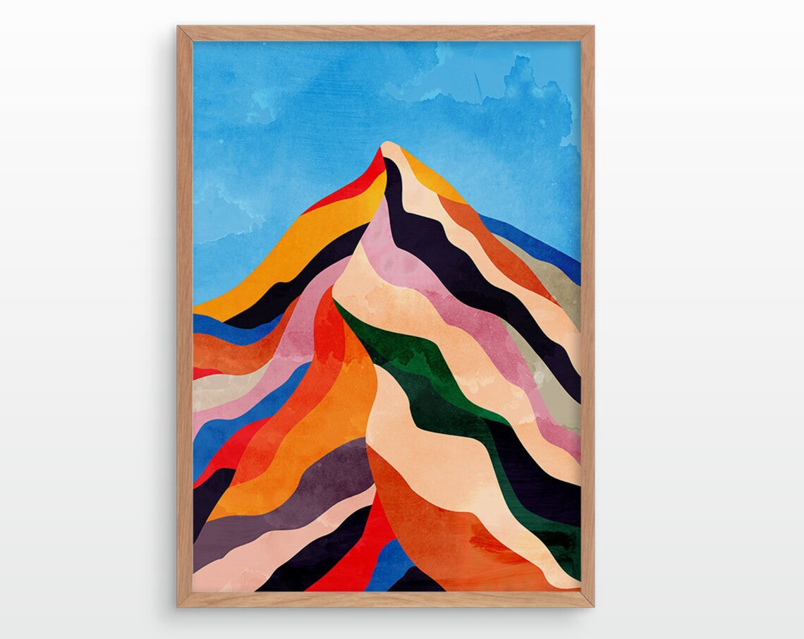 Blue Sky Over Mountain Landscape Art Print