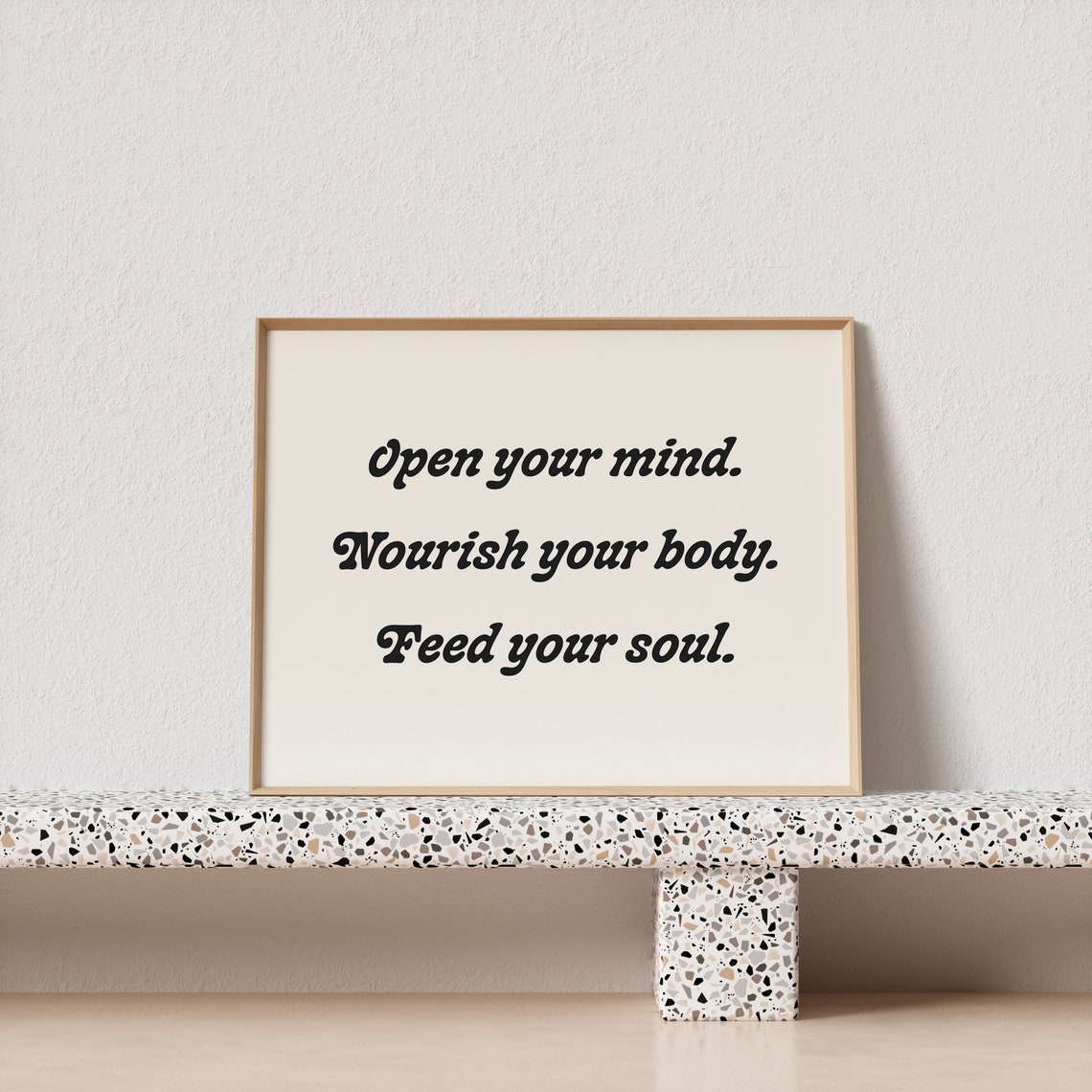 Open Your Mind Horizontal Wellness Quote Poster in Retro Script - Image 3