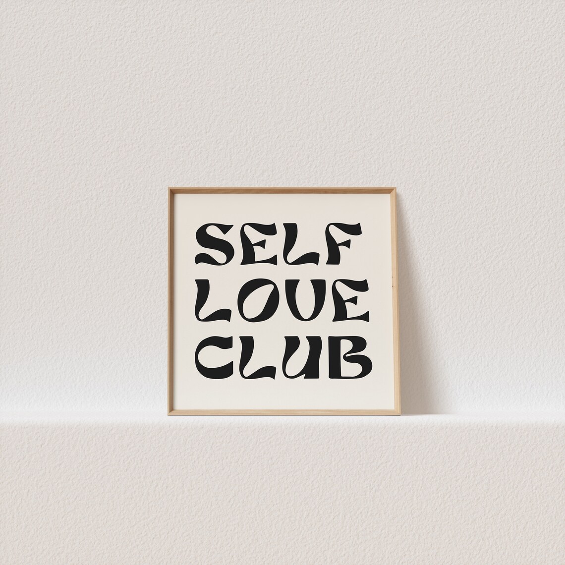 Self Love Club Retro Black Art Nouveau Typography Cream Poster