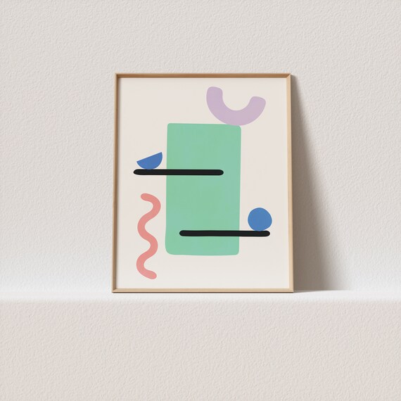 Art Print Abstract Edition Nr4 Stunning Textured Playful Pastel Shapes A Must Have For Your Gallery Wall A Click Away To Be Yours 4ever