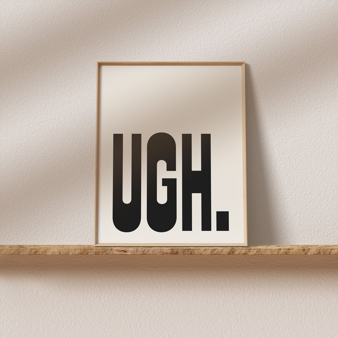 Ugh Retro Typography Art Print, Gallery Wall - Image 2