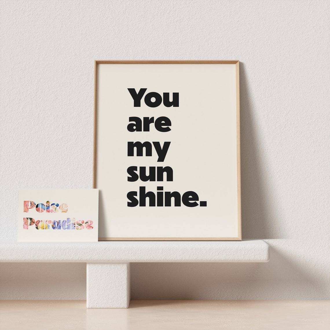 You Are My Sunshine Typography Poster Cream Bold Black Lettering Art - Image 4