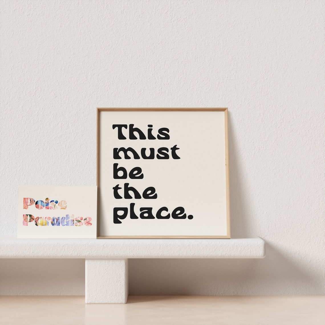 This Must Be the Place Black Script Monochrome Quote Welcome Poster - Image 3