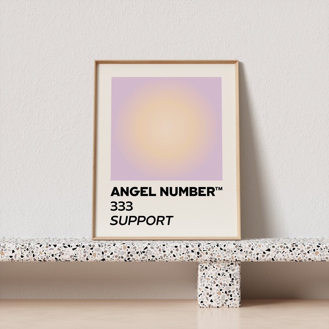 Angel Number 333 Support Lavender Aura Gradient Spiritual Quote Poster - Image 3