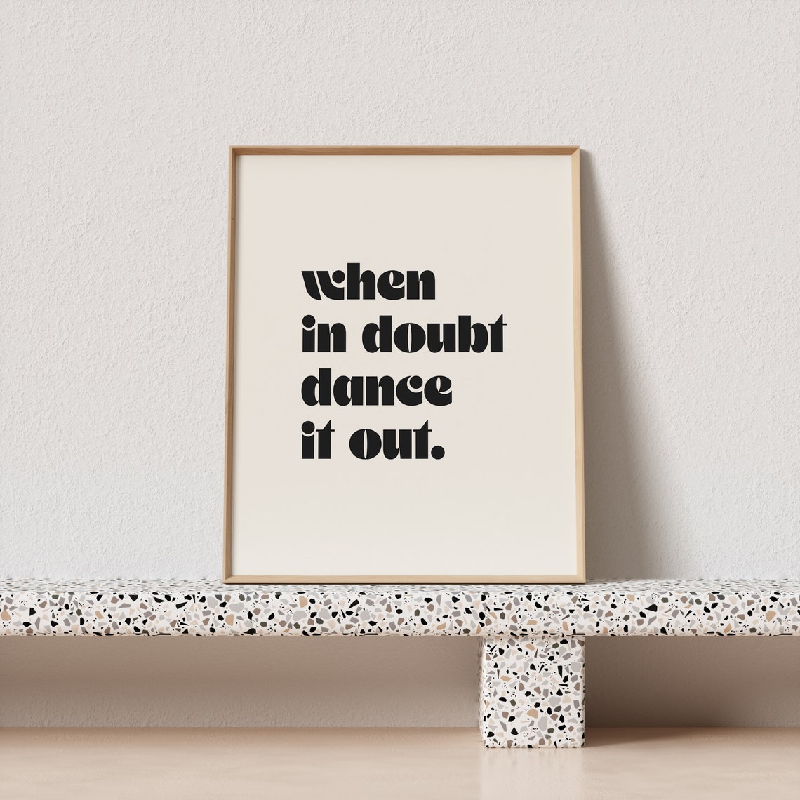 When In Doubt Dance It Out Fun Retro Typography Black Poster - Image 2