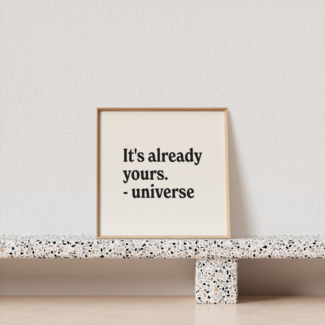 Its Already Yours Universe Black Serif Manifestation Quote Poster - Image 2