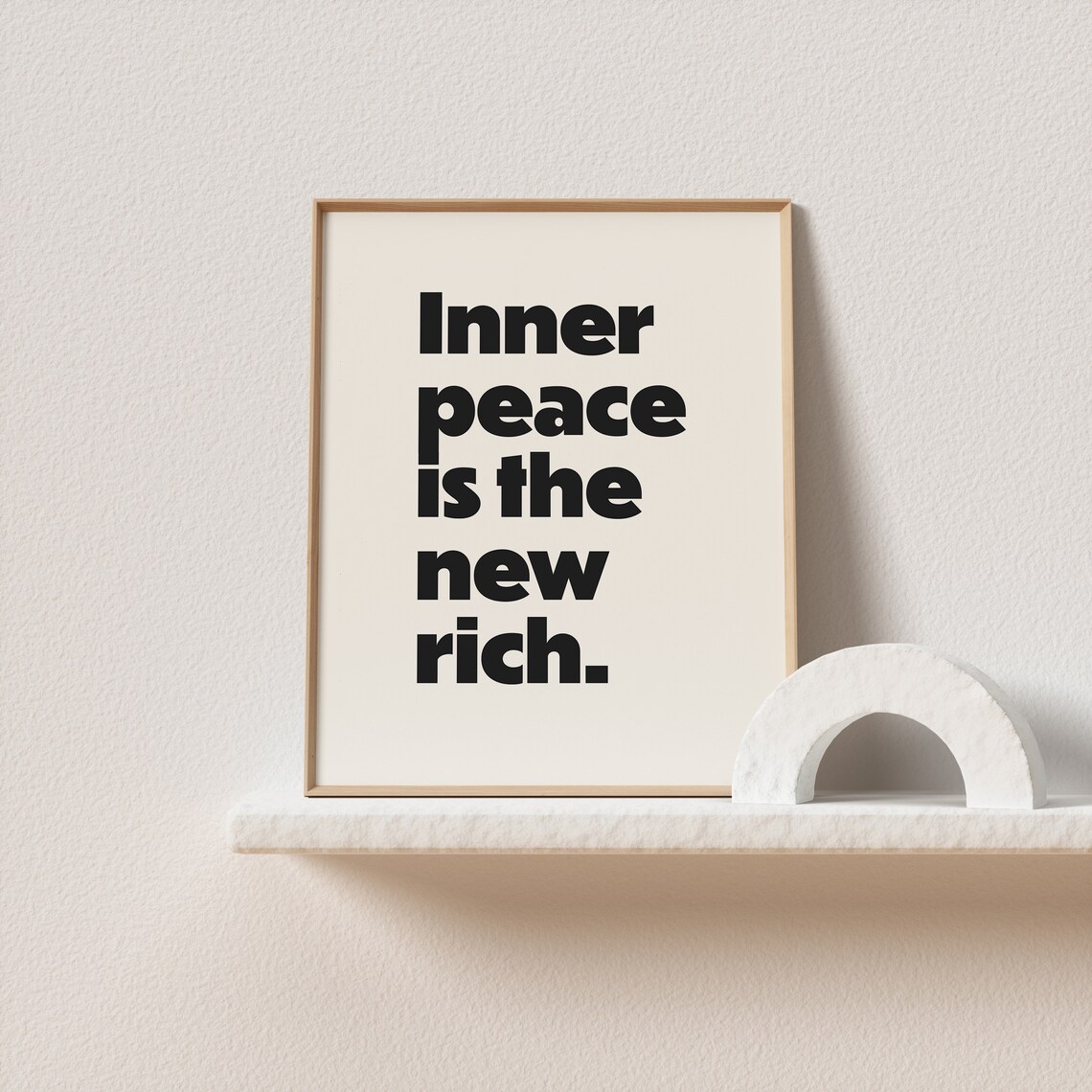 Inner Peace Is The New Rich Minimal Typography Art Print - Image 2