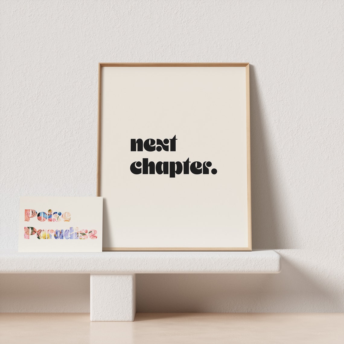 Next Chapter Bold Retro Typography Poster Black Cream New Beginning - Image 4