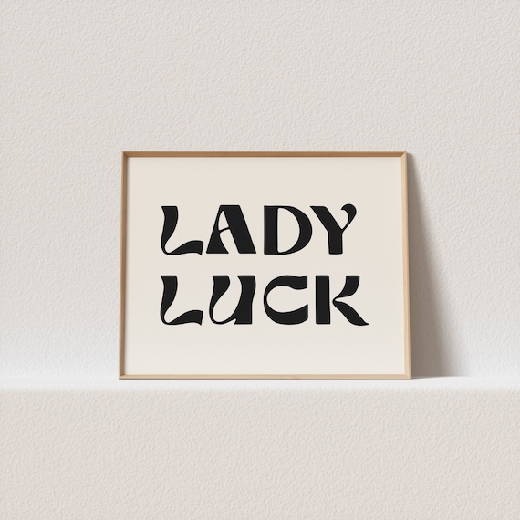 Lady Luck Retro Art Print, Gallery Wall Decor