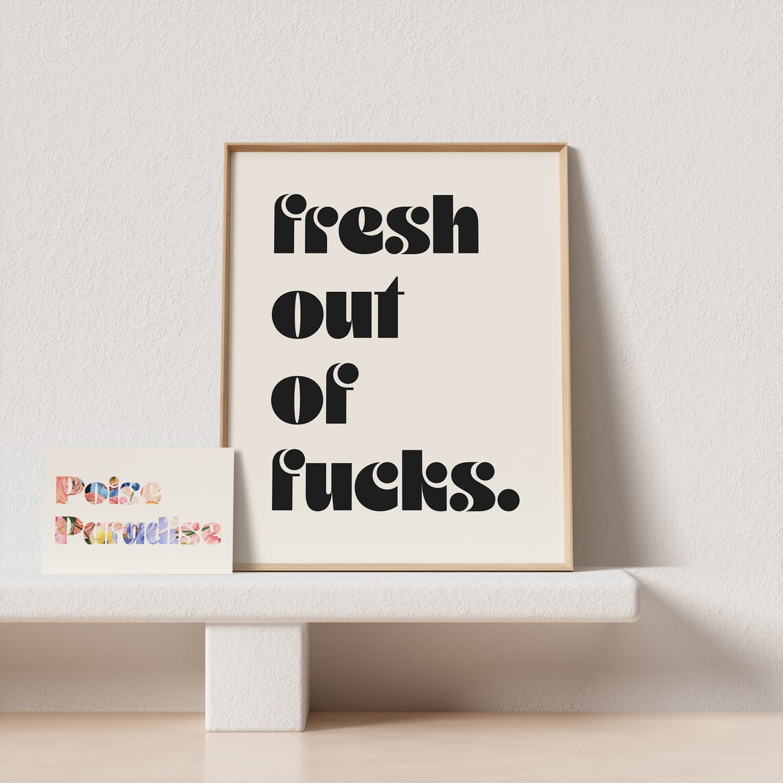 Fresh Out Of Fucks Bold Retro Black Type Funny Sassy Quote Art Print - Image 4