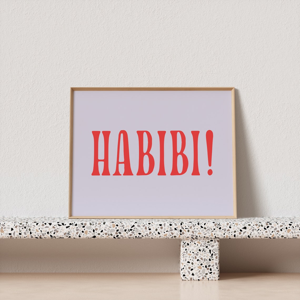Habibi Bold Red Serif Typography Lilac Statement Quote Poster - Image 3