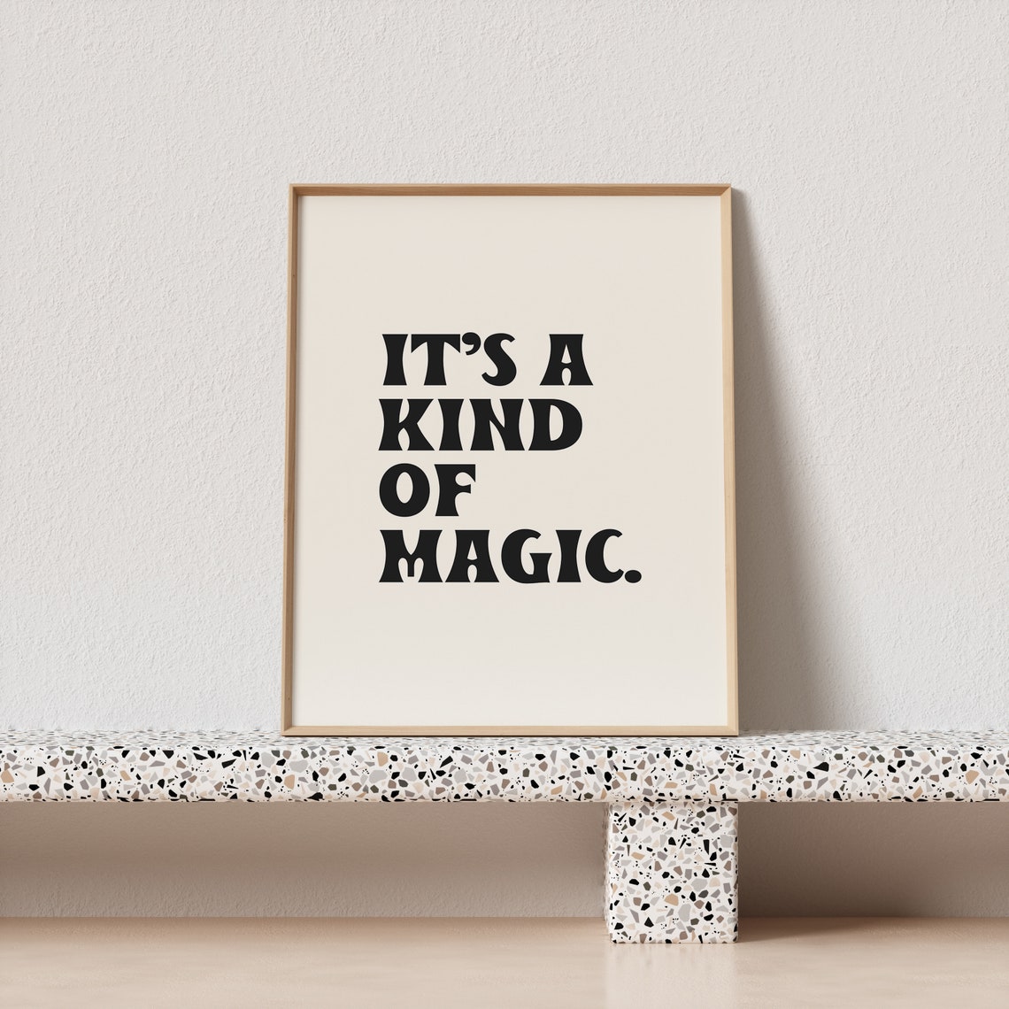 Its A Kind Of Magic Bold Retro Serif Typography Poster Black Cream - Image 3