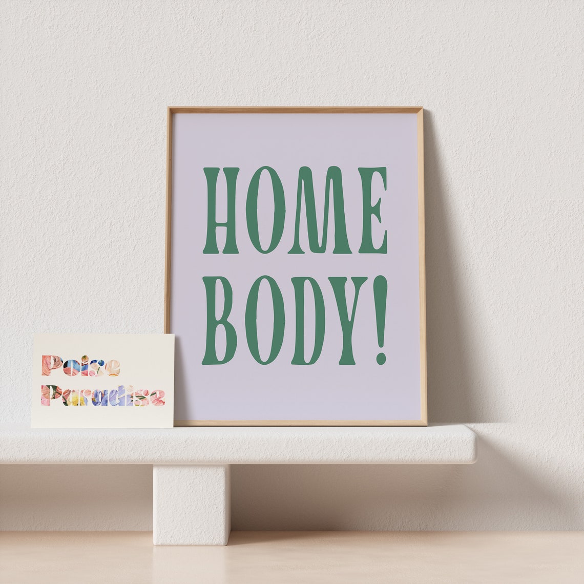 Home Body Green Typography Poster On Lavender For Cozy Apartment Decor - Image 4