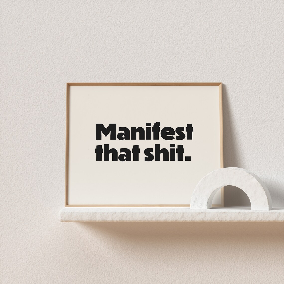 Manifest That Shit Retro Typography Art Print - Image 2
