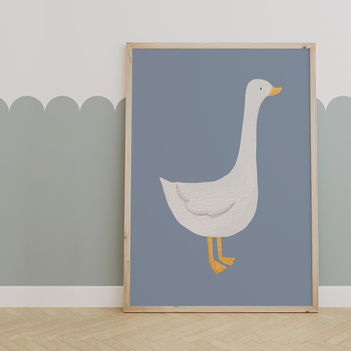 Silly Goose Quote Retro Illustrated Goose Funny Kids Room Poster