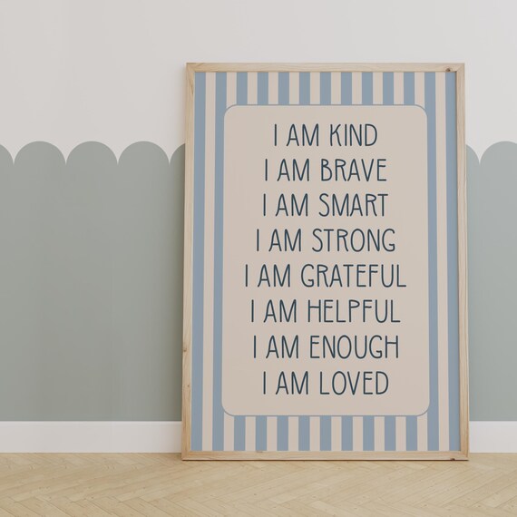 Boys Affirmations Wall Art Print, Nursery Playroom