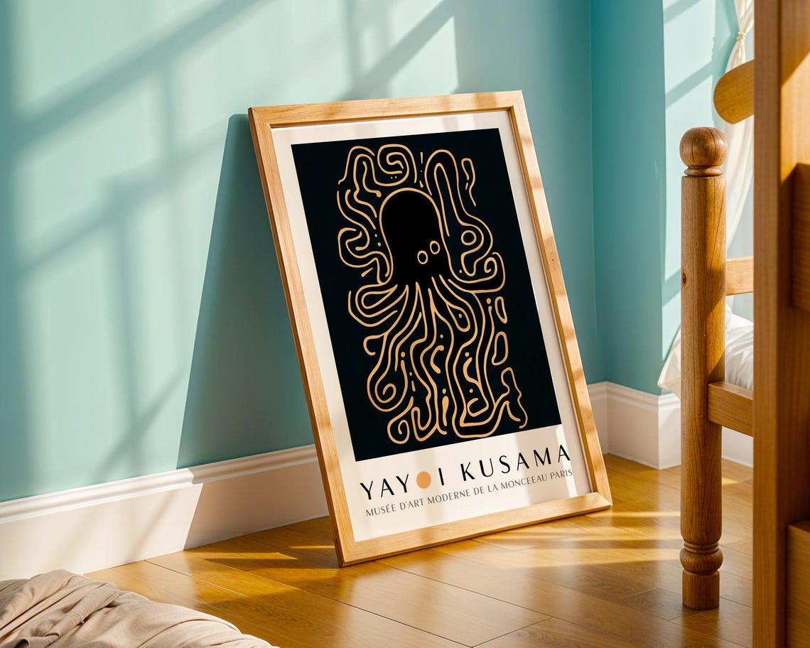 Yayoi Kusama Abstract Octopus Wall Art Bedroom Koi Fish Poster Octopus Poster Octopus Print Kusama Inspired Octopus Print - Image 5