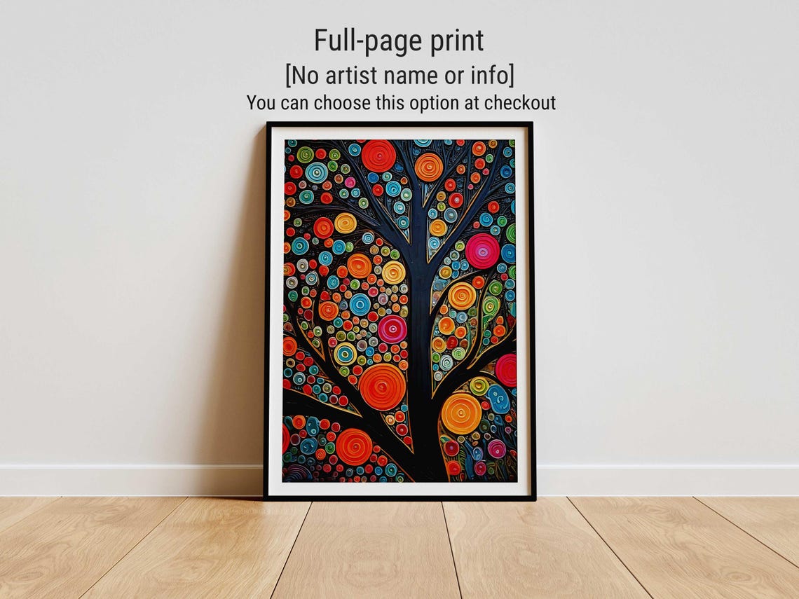 Yayoi Kusama Inspired Colorful Dotted Tree of Life Art Poster - Image 4