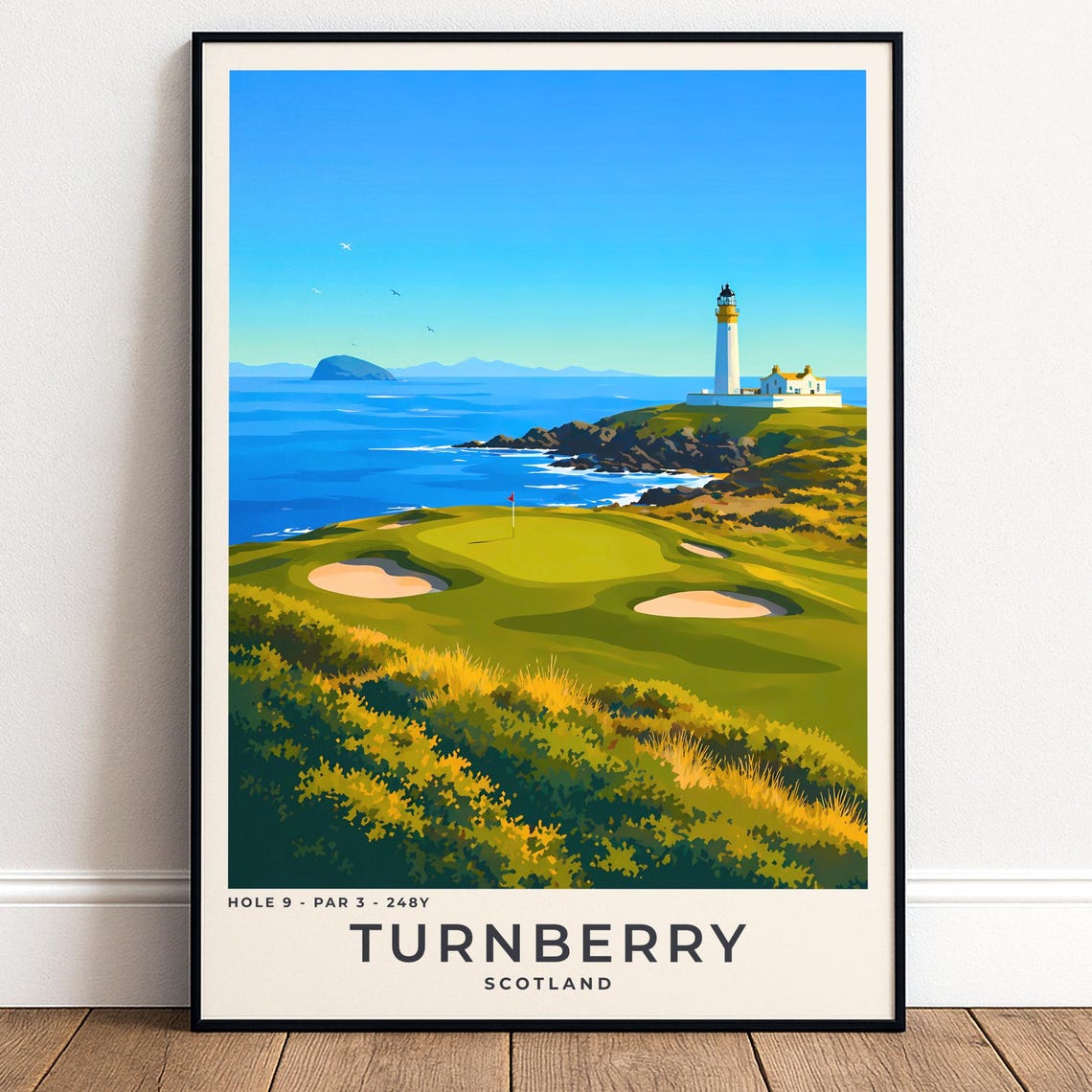 Turnberry Aisla Golf Poster, 9th Hole