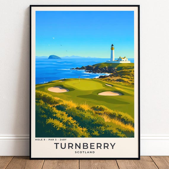 Turnberry Aisla Golf Poster, 9th Hole