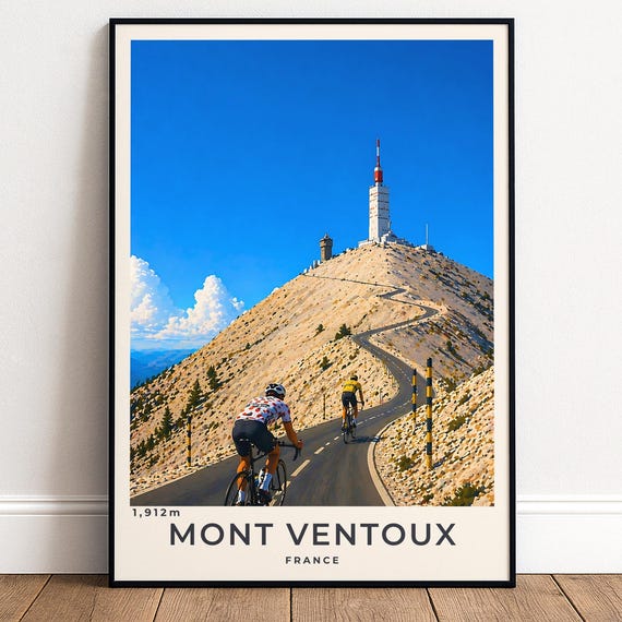 Mont Ventoux Poster Tour De France Cycling Wall Art