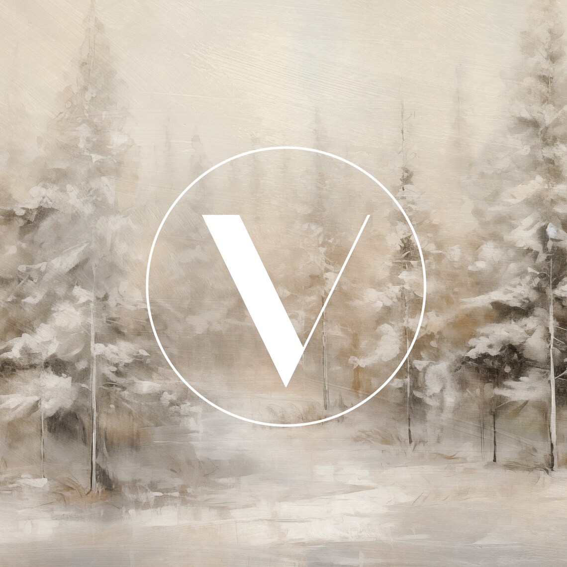 Golden Christmas Trees Art Print, Neutral Holiday Forest - Image 3