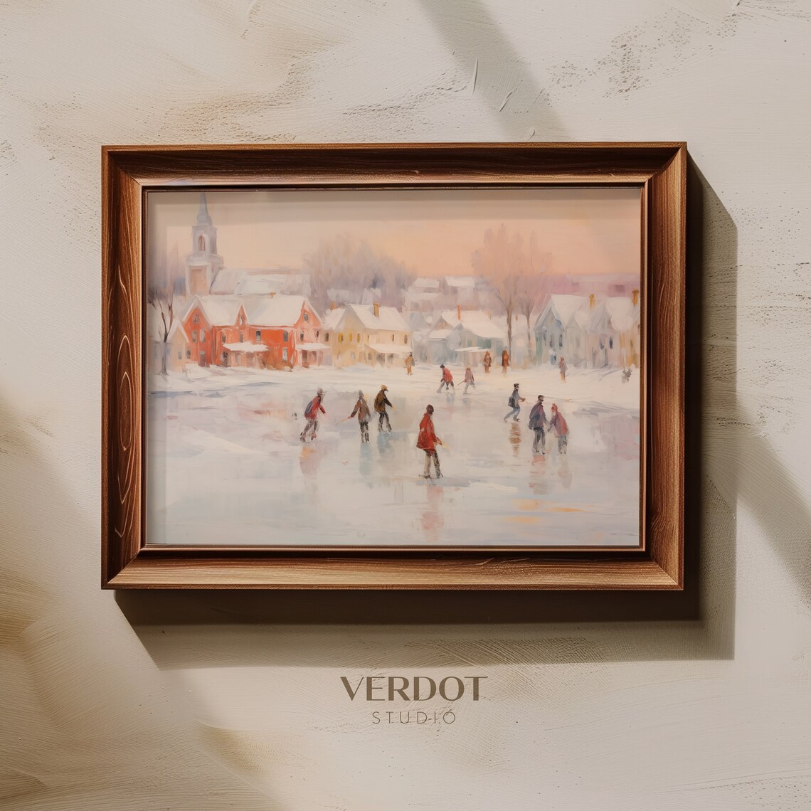 Vintage Ice Skaters Winter Print, Holiday Decor - Image 4