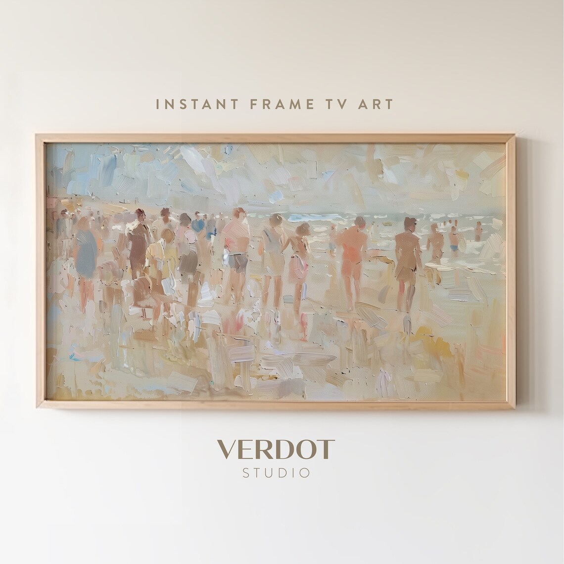 Summer Beach Abstract People Coastal Art Print
