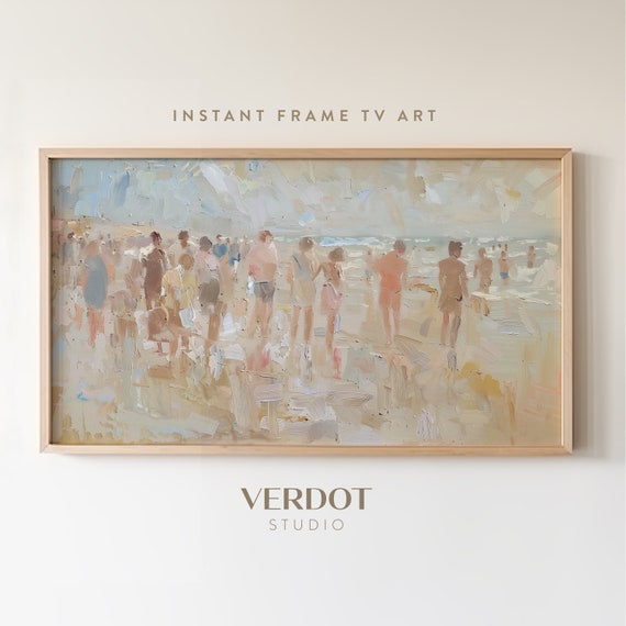 Summer Beach Abstract People Coastal Art Print