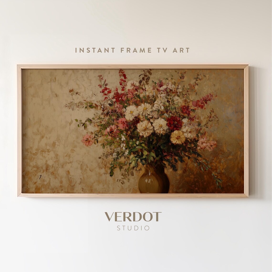 Vintage Flowers Autumn Art Print, Victorian Fall Decor