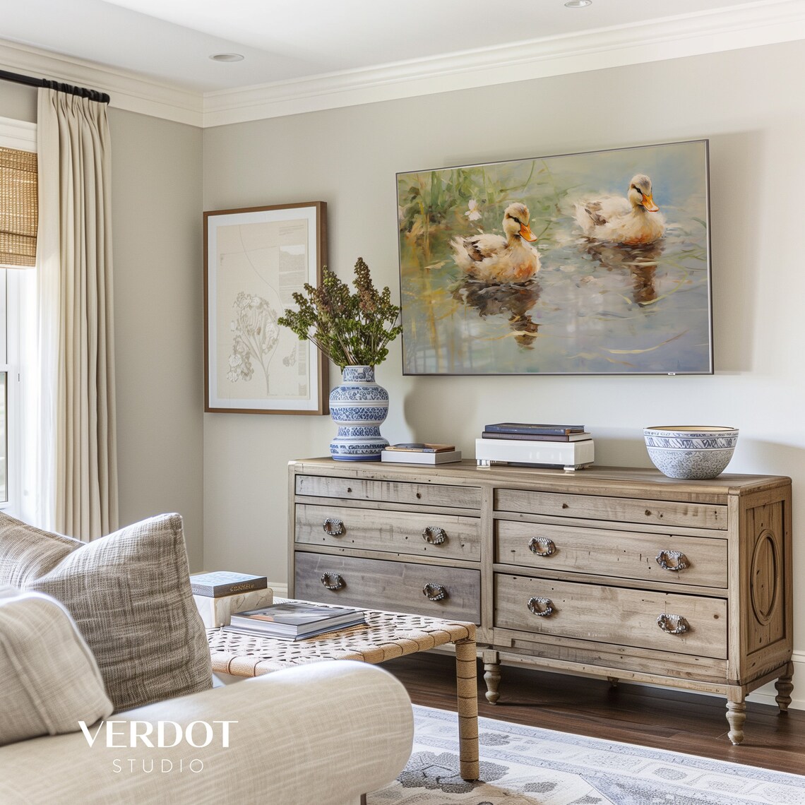 Duck Pond Spring Vintage Country Art Print - Image 3