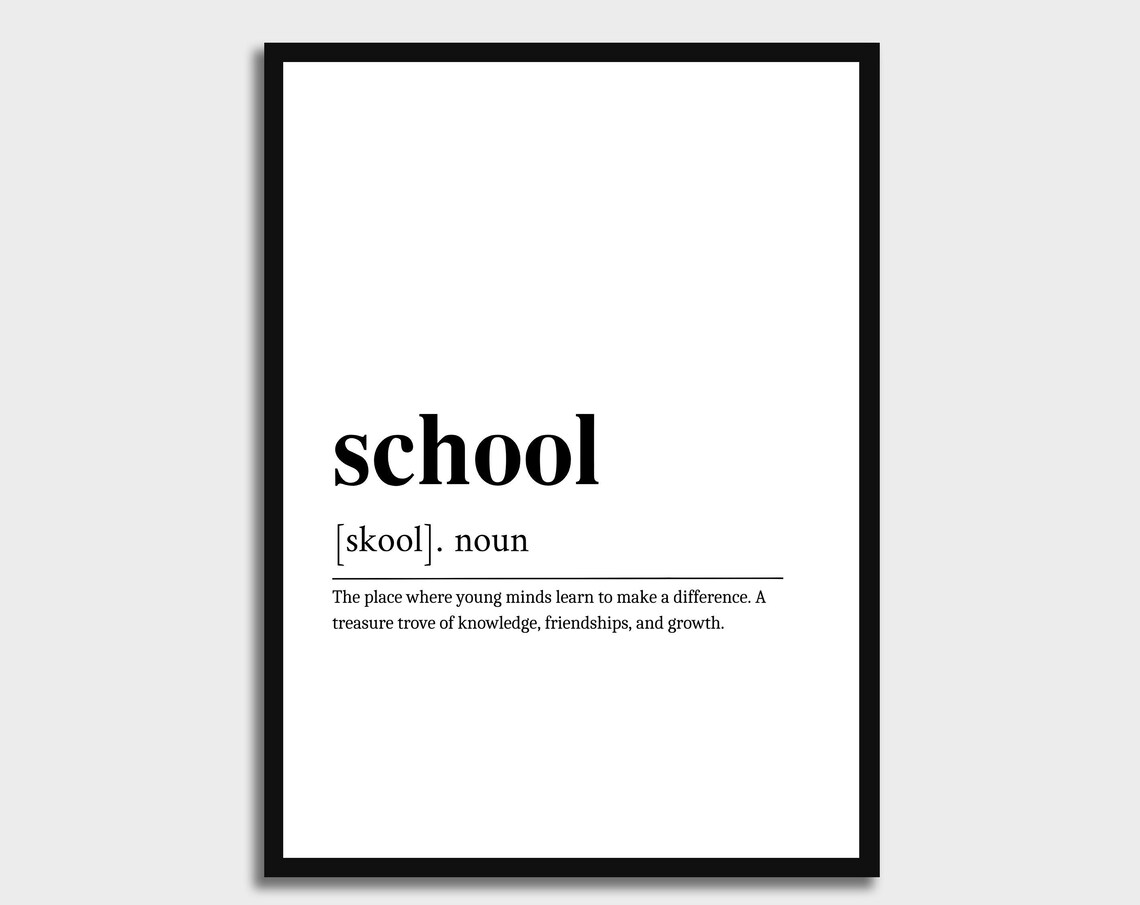 School Definition Art Print, Teacher Graduation Gift